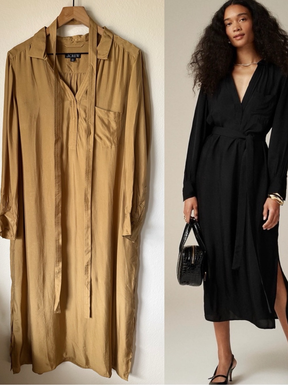 J Crew | Drapey Viscose Twill Bungalow Midi Dress